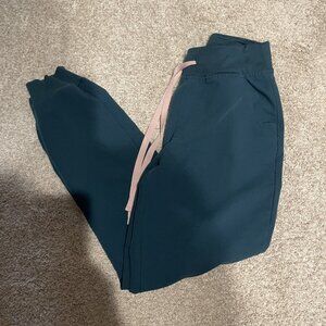 Figs Caribbean Blue Zamora High Waisted Petite Jogger Scrub Pants